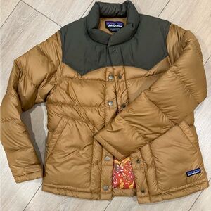 Patagonia Brown and Green Puffer Jacket